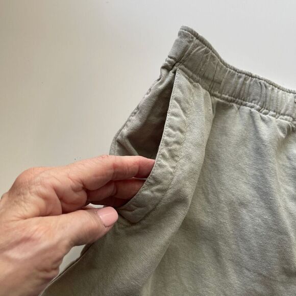 Zara Transferring The Extraordinary Linen Bermuda Shorts Sage Green Small - Picture 6 of 10